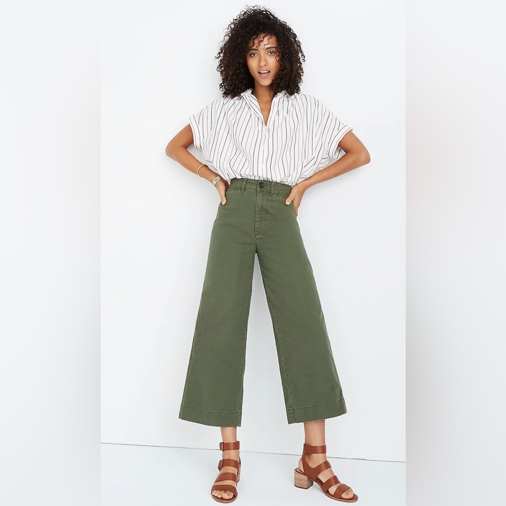 Madewell Emmett Wide-Leg Crop Pants Women’s Size 29 Green